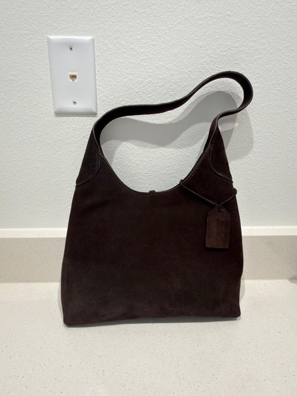 Dark Brown Suede Shoulder Bag - Unbranded - Picture 3 of 5